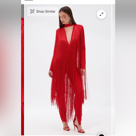 AKIRA Dresses & Skirts - Elegant Red Fringe jumpsuit cowboy style Final price! 
Original $120!